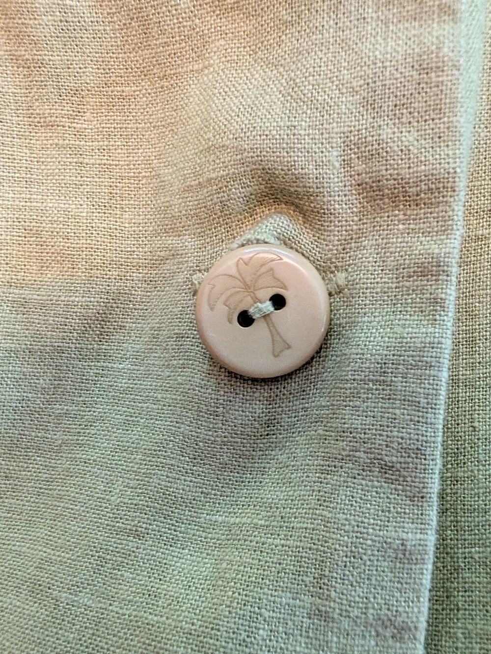 Ruby Rd. Light Green Button-Front Linen Shirt - Picture 7 of 7